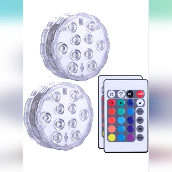 10 LED Submersible Lights With Remote - RGB Color Changing Waterproof Decor